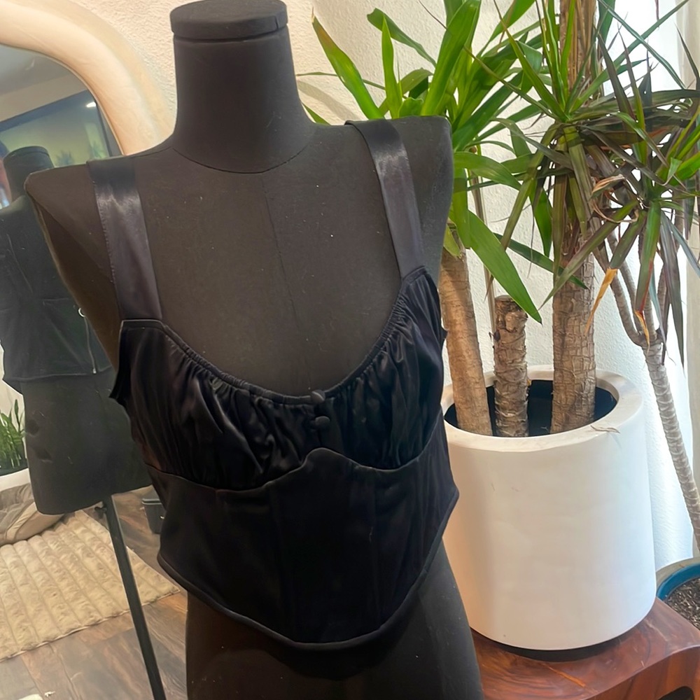 Corset bra top with back zipper detail